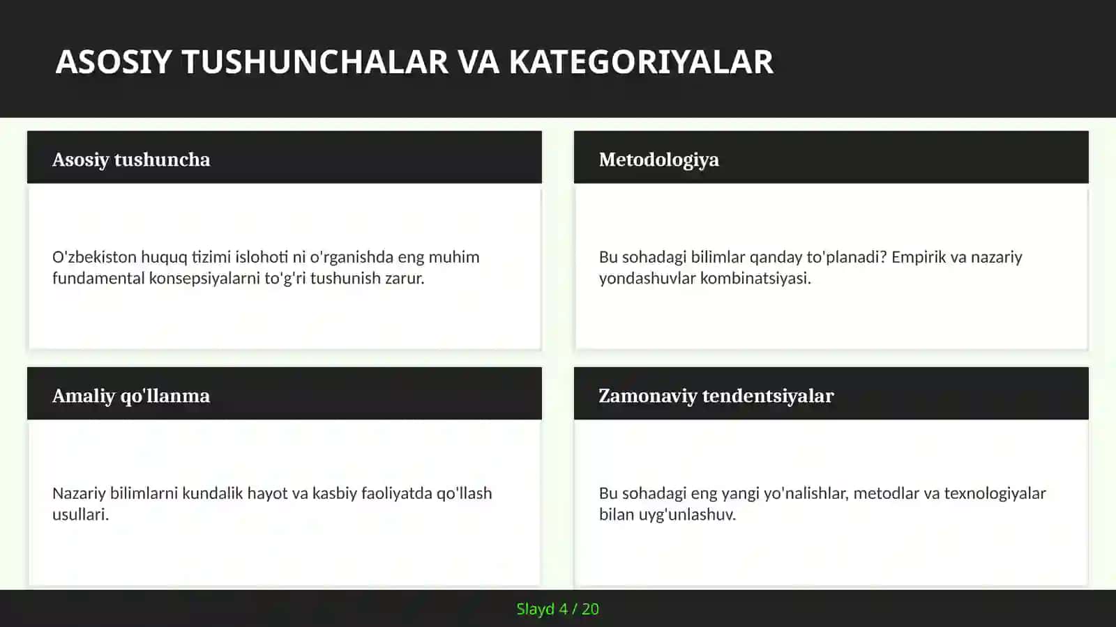 O'ZBEKISTON HUQUQ TIZIMI ISLOHOTI 4