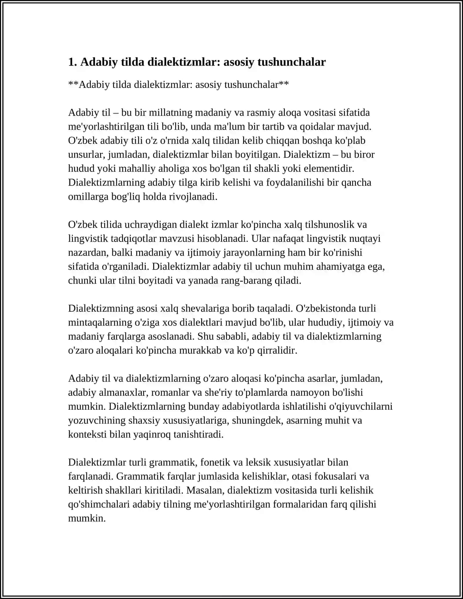 ADABIY TILGA DIALEKTIZMLARNI OLIB KIRISH YOʻLLARI 4