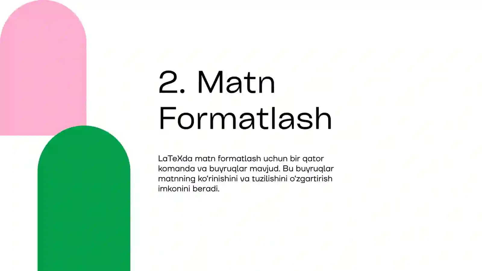 LaTeX Dasturida Matnlar Bilan Ishlash 4