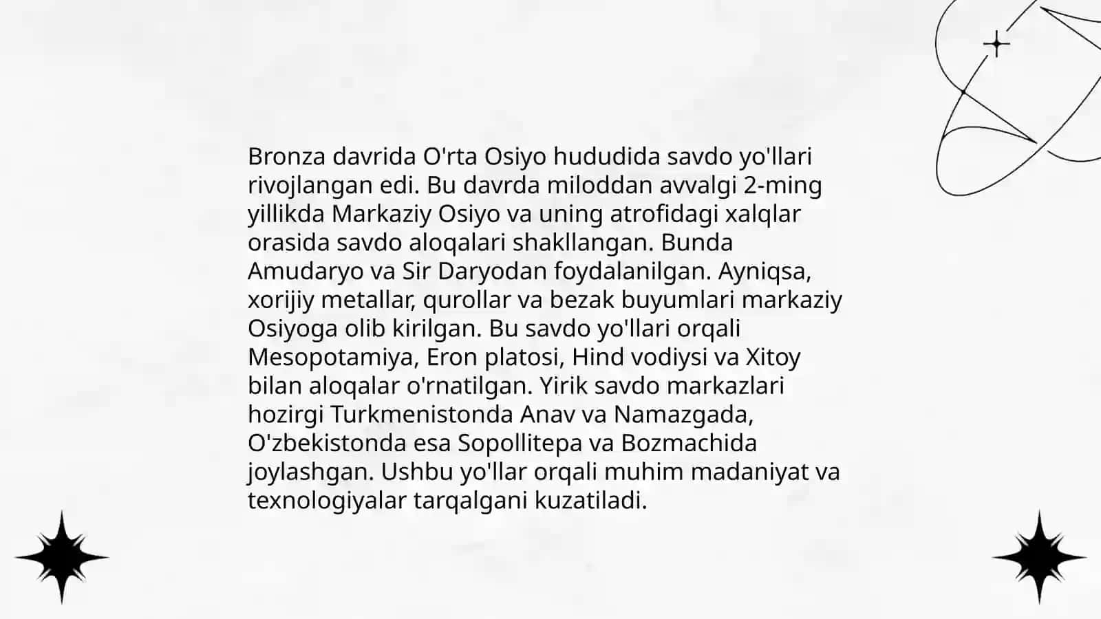 O'rta Osiyo bronza davrida iqtisodiy hayot 4