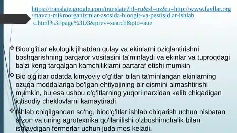 Mikroorganizmlar asosida bioo’g’it va pestitsidlar ishlab chiqarish 4