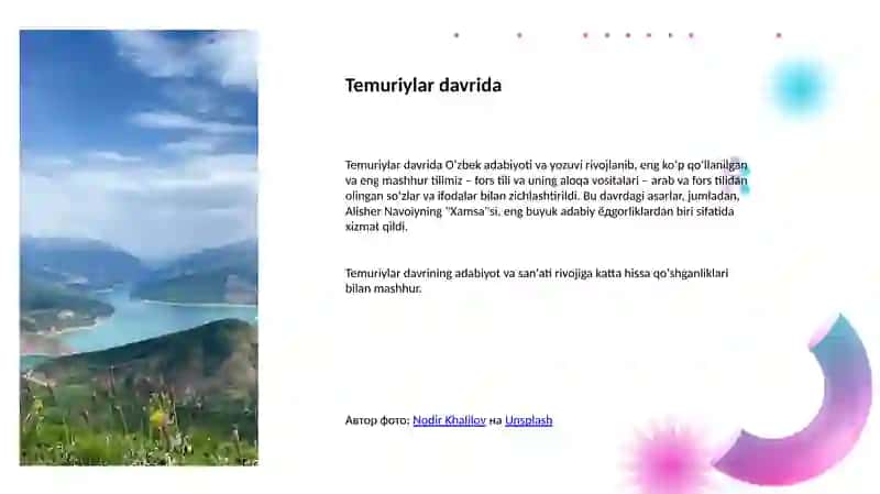 O‘zbek adabiyoti va yozuvi tarixi 4