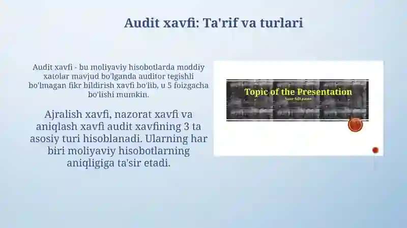 Auditda muhimlik tushunchasi va auditorlik riski 4
