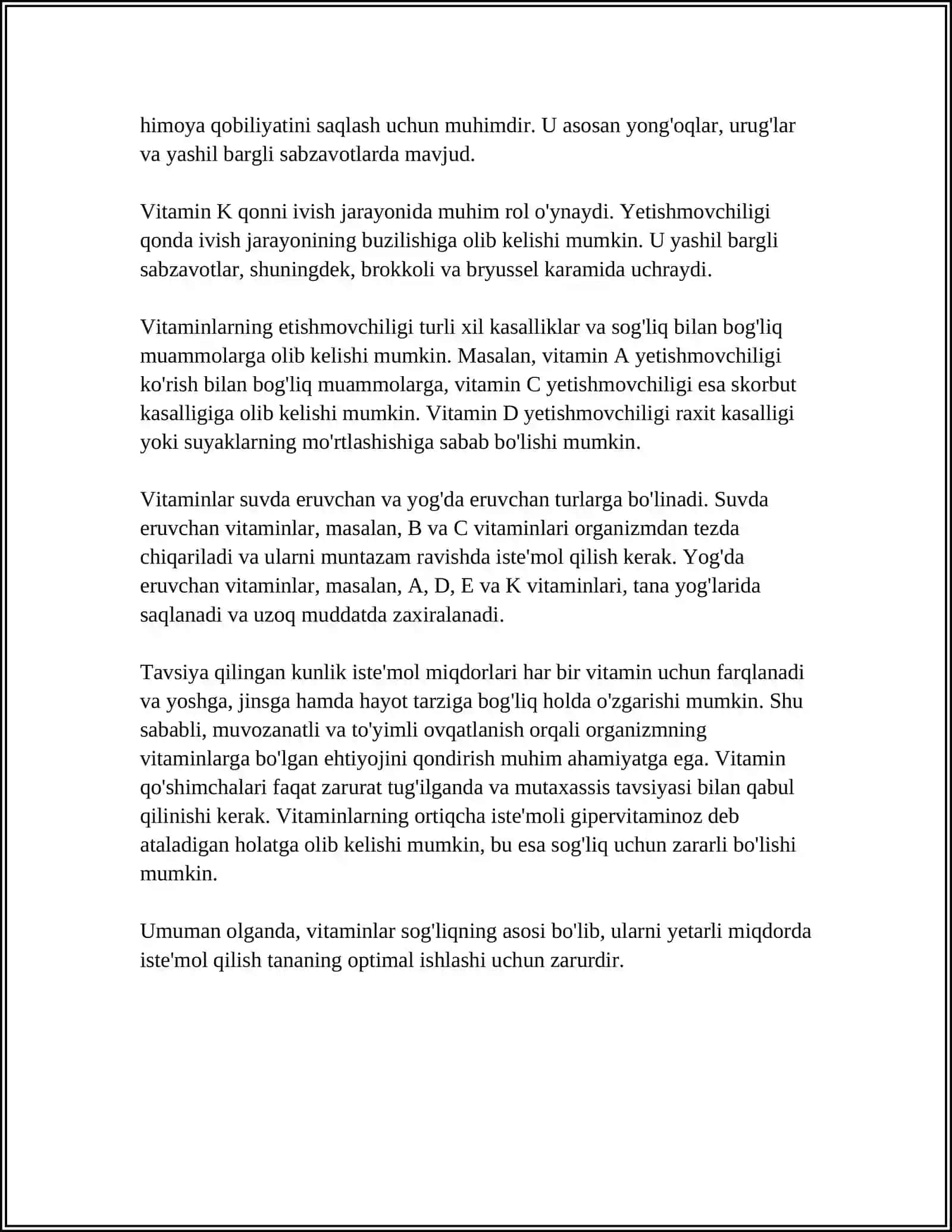 AVITAMINOZ VA GIPOVITAMINOZ 4