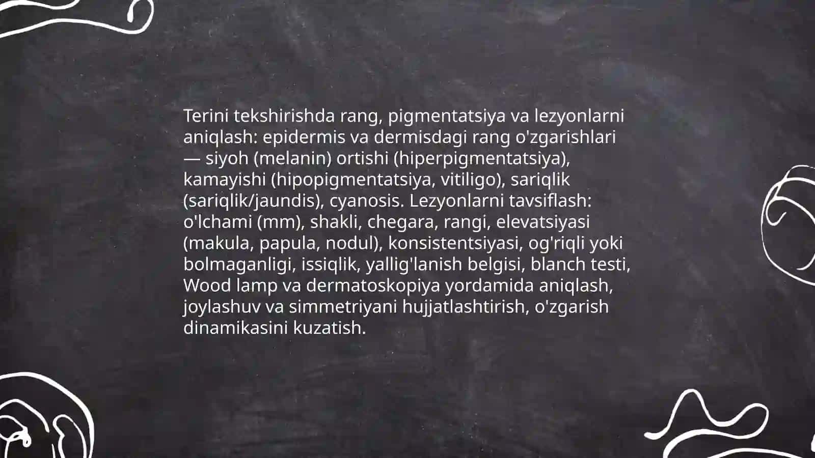 Teri limfa sezish harakat qilish va skelet tizimini baholash 4