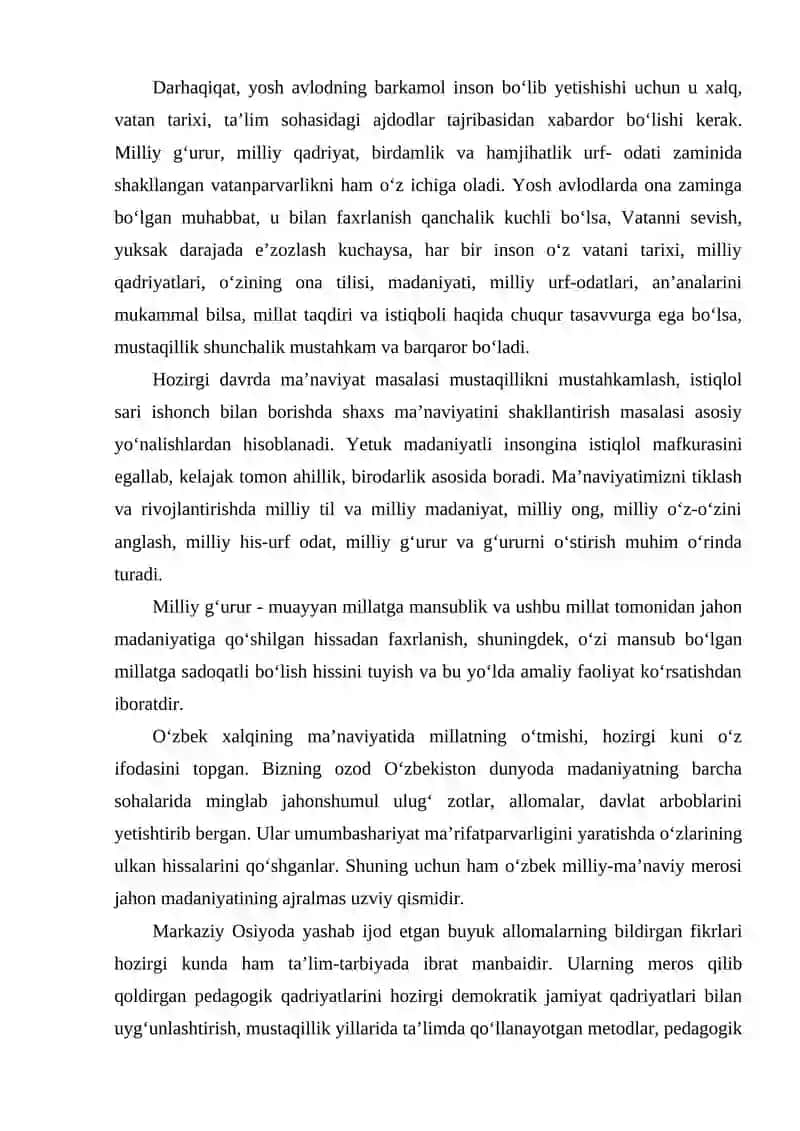Tarbiyaning tarixiy va milliy asoslari, tarbiyada urf-odatlarning tutgan o’rni 4
