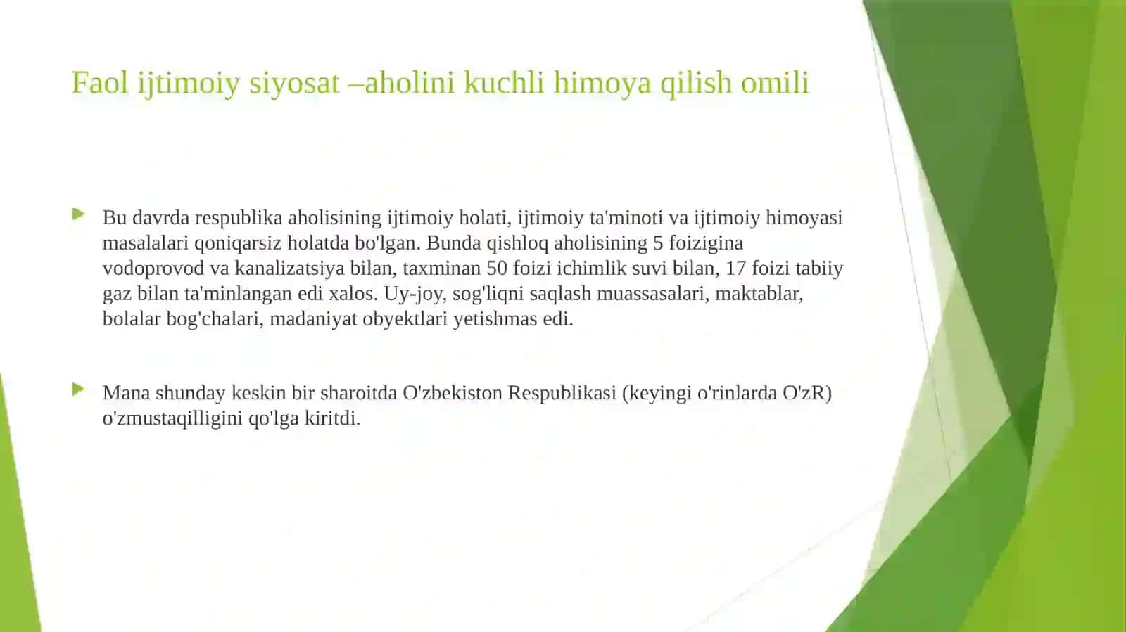 O'ZBEKISTON RESPUBLIKASIDAGI IJTIMOIY SOHADAGI ISLOHOTLAR 4