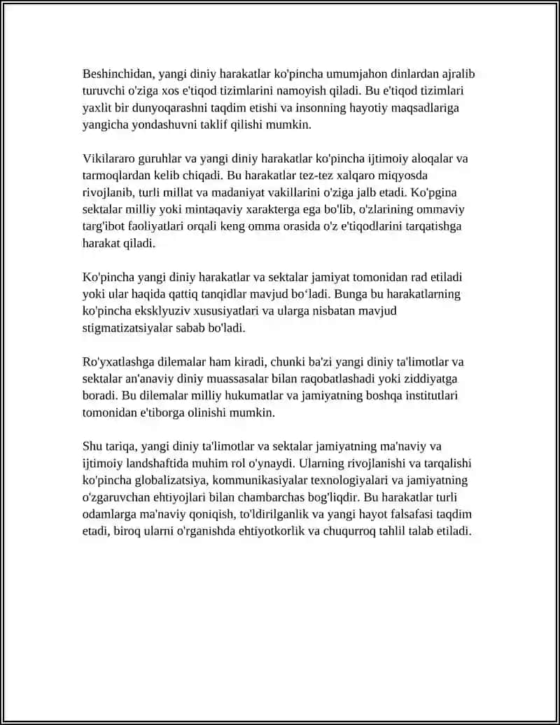 YANGI DINIY TAʼLIMOTLAR VA SEKTALLAR 4