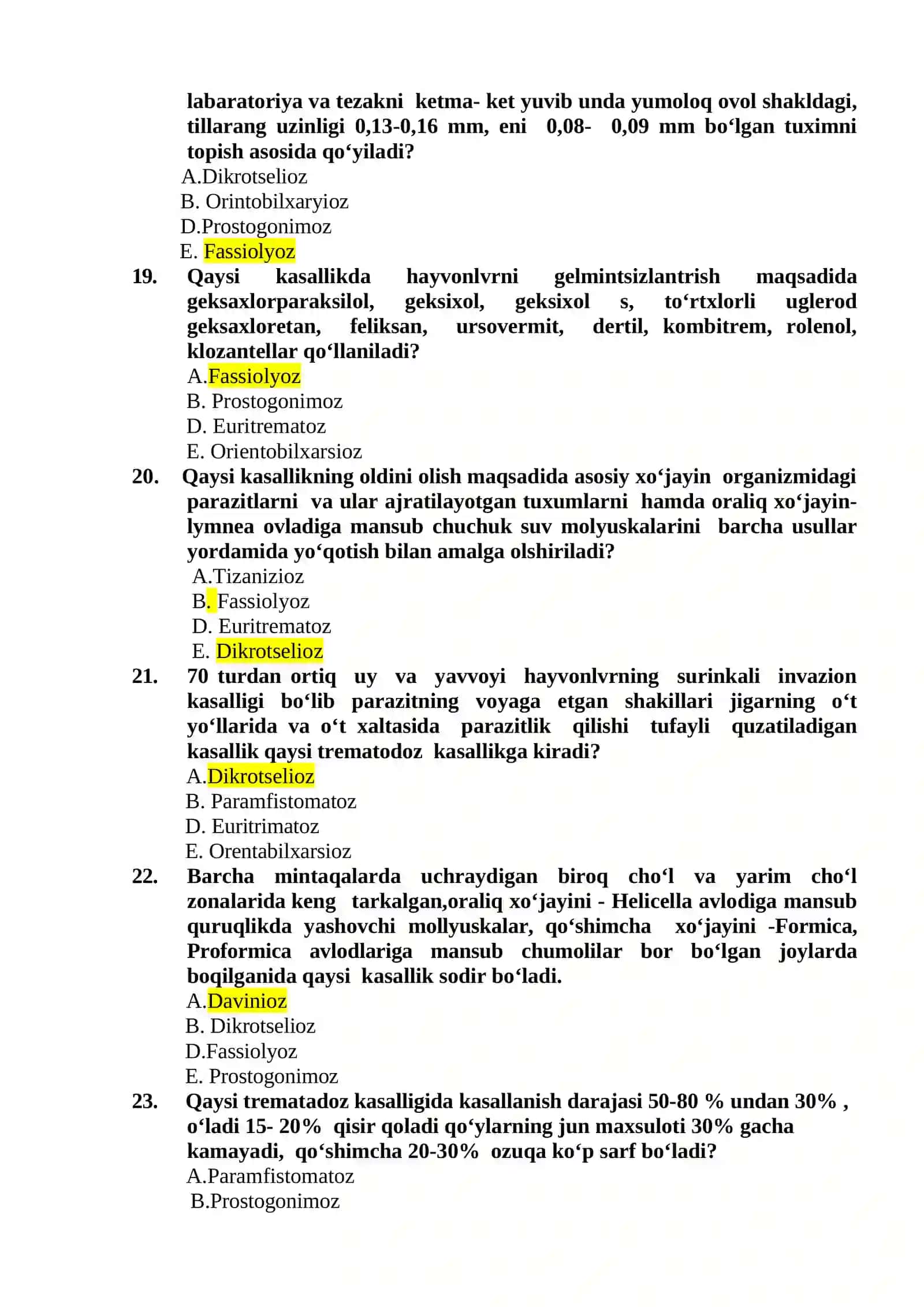 YaB UCHUN TEST SAVOLLARI (500-TA) 4