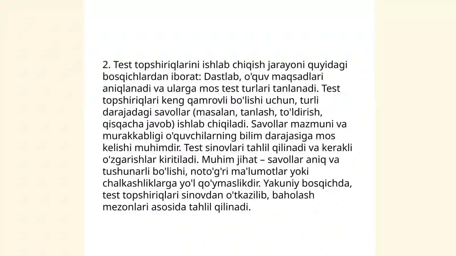 Test sinovlarini rejalashtirish 4