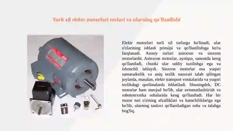 Elektr motorlari tuzilishi va ishlash prinsipi 4