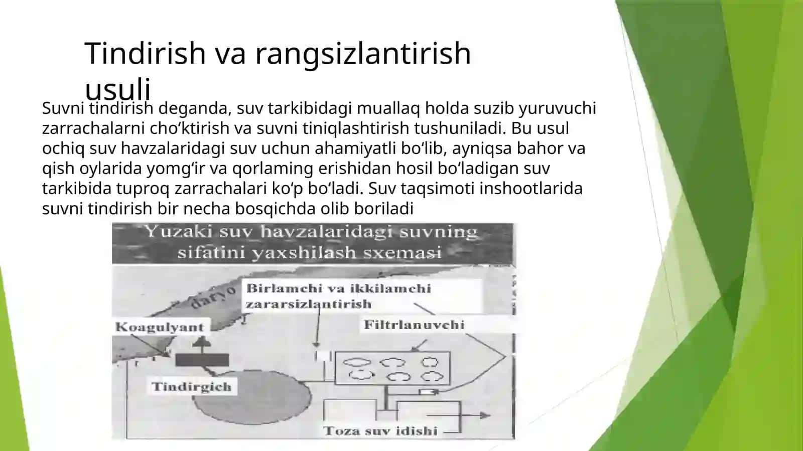 Suvni tozalash usullari gigiyena 4