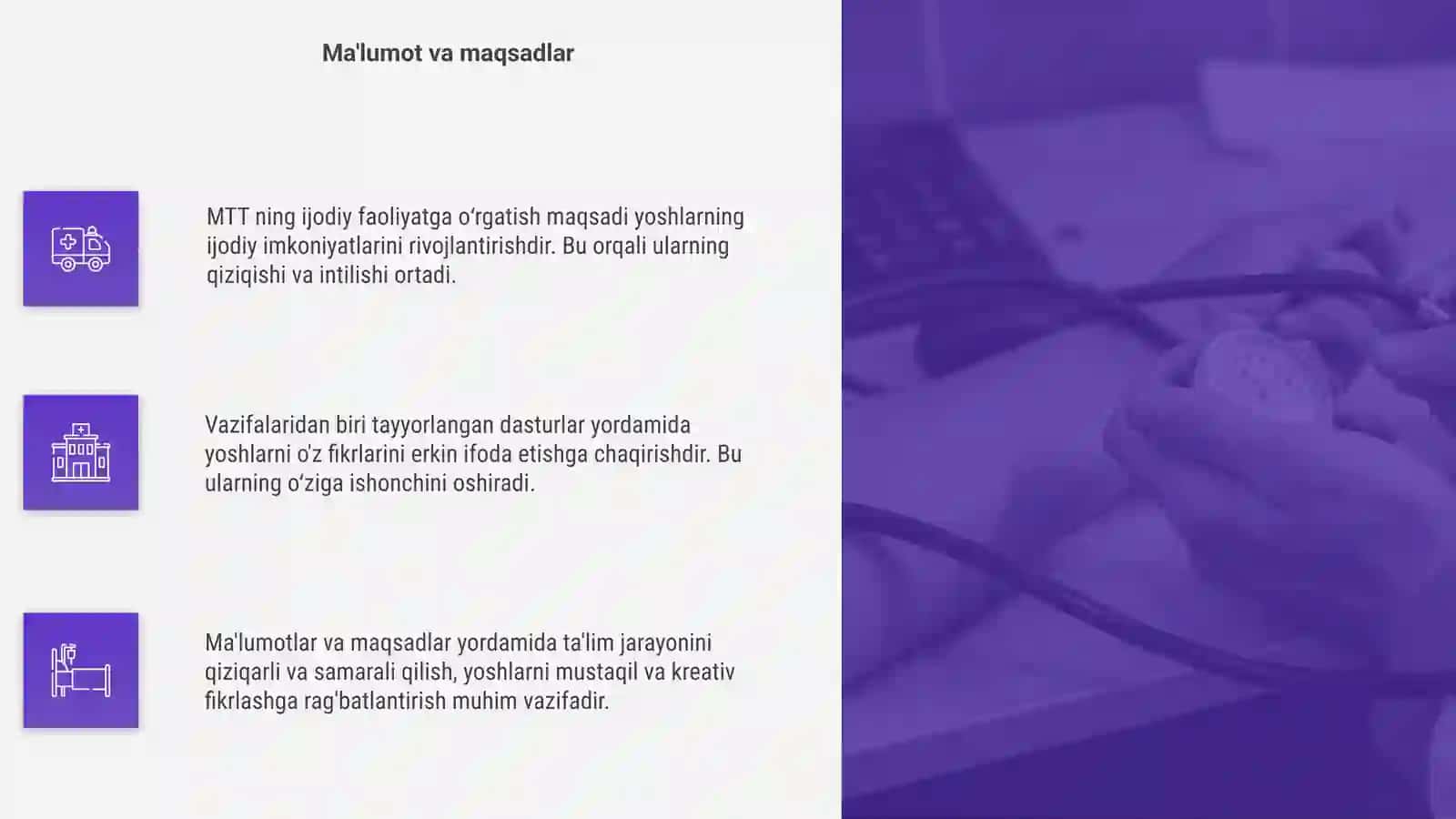 MTT da ijodiy faoliyatga õrgatish maqsad va vazifalari 4