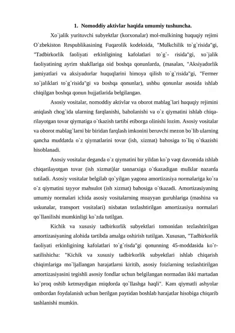 Nomoddiy aktivlar hisobini tashkil qilish 4