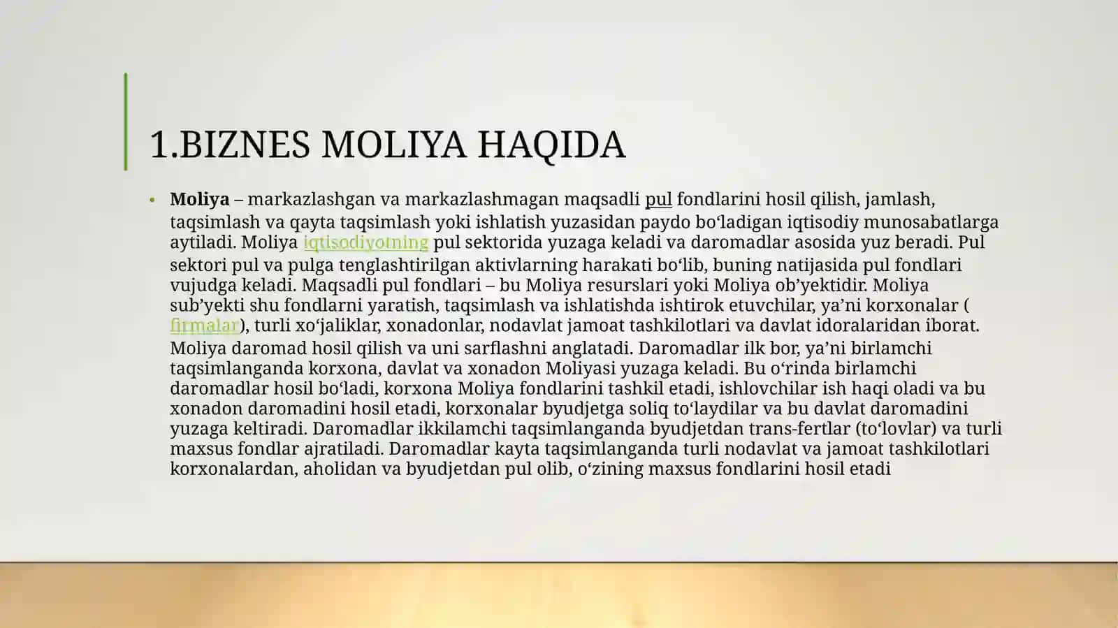 BIZNES MOLIYASINING XALQARO JIHOATLARI 4