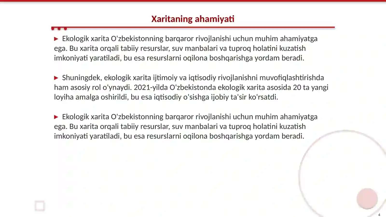O‘zbekiston ekologik xaritasi bilan ishlash 4