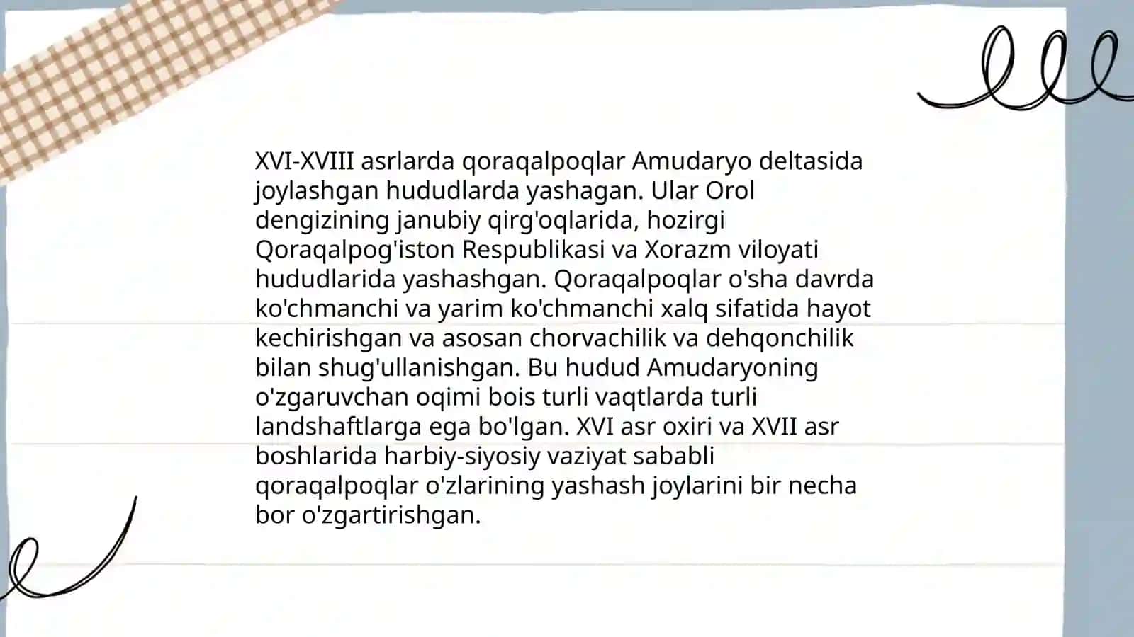 XVI-XVIII asrlarda Qoraqalpoqlar kelib chiqish tarixi 4