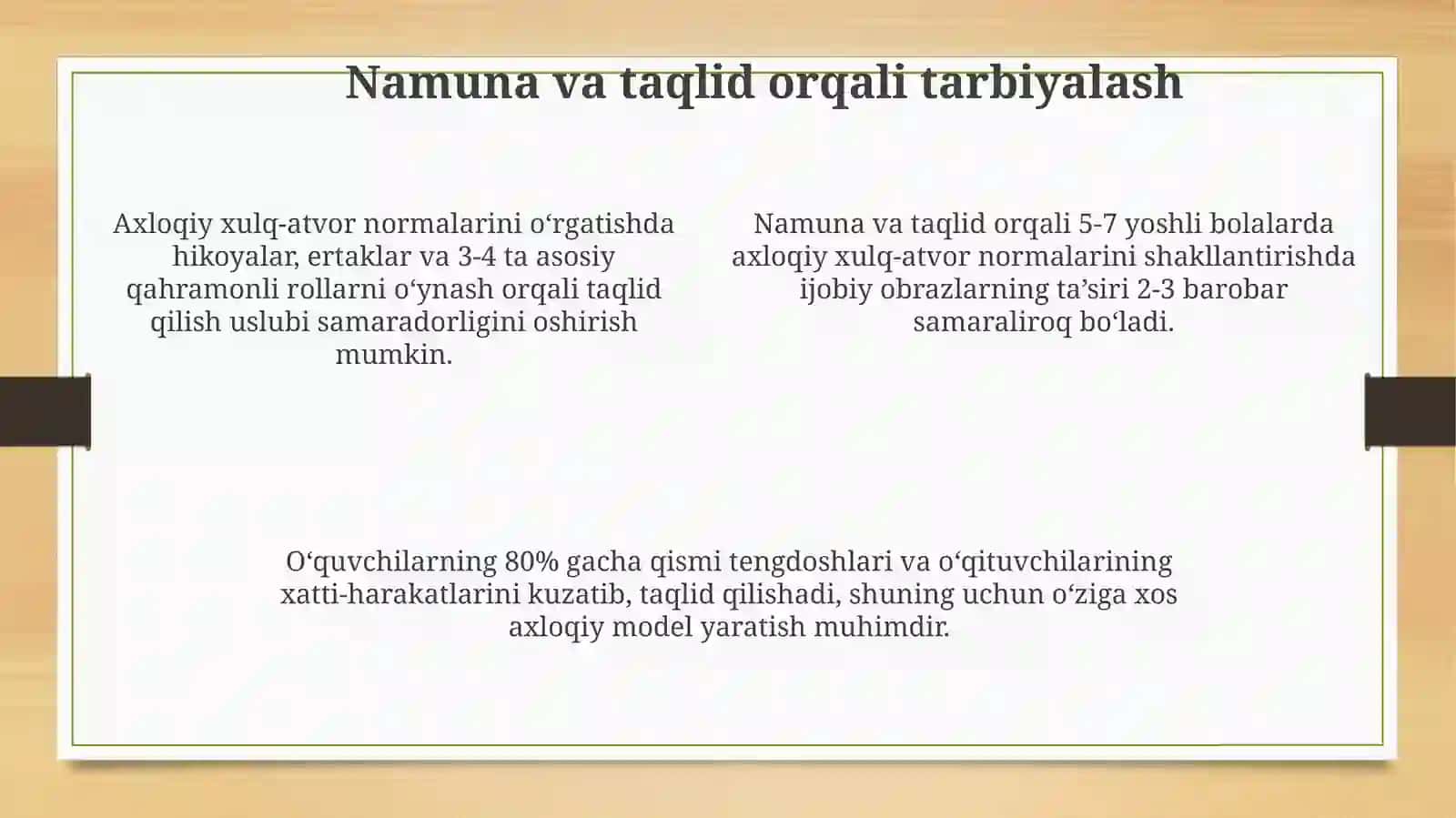 Yuksak ma'naviy ongni shakllantirish metodlari 4