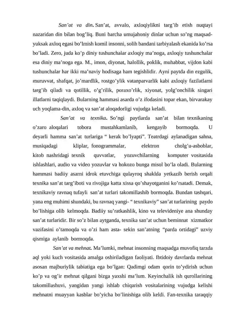 San’atning paydo bo’lishi, uning tur va janrlari 4