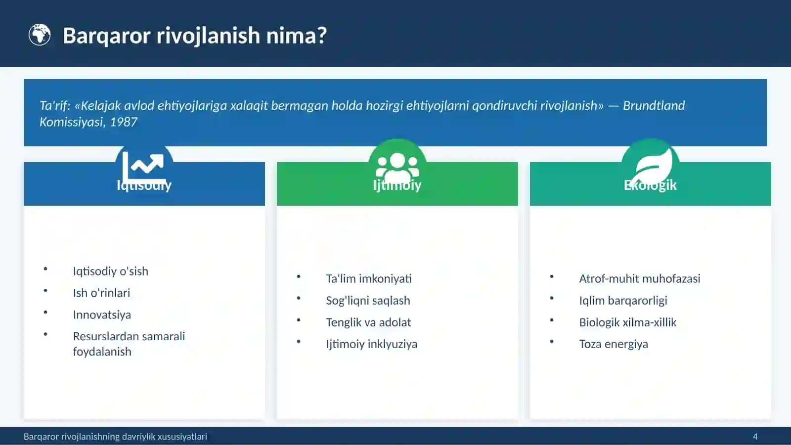 Barqaror rivojlanishning davriylik xususiyatlari 4