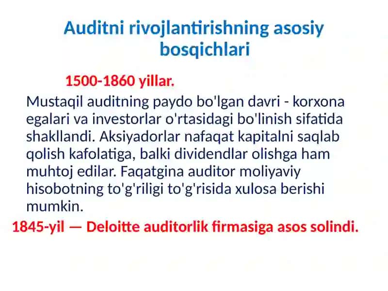Audit faoliyati va xalqaro audit 4