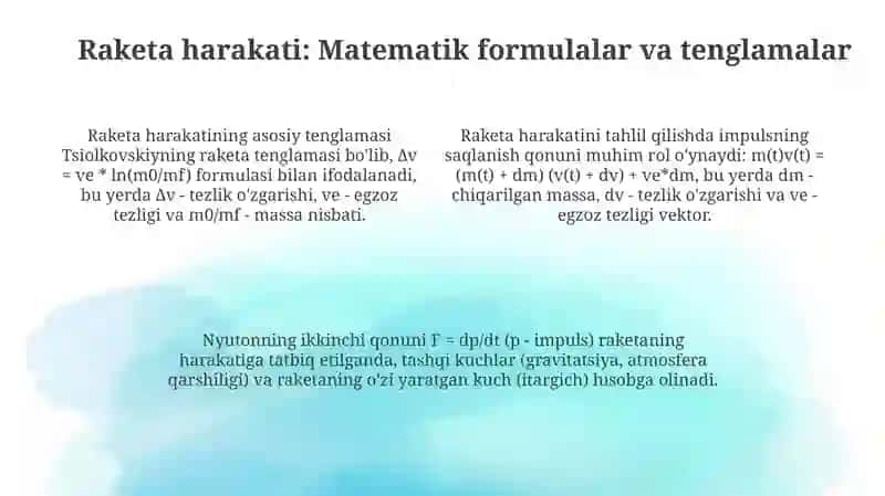 Ozgaruvcha massa reaktiv harakat 4