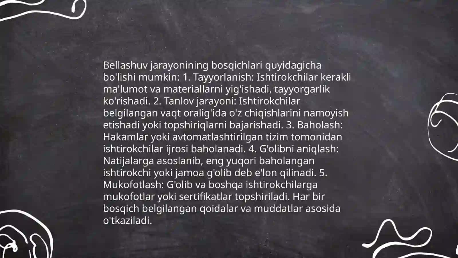 Bellashuv o'tkazish texnikasi asoslari 4
