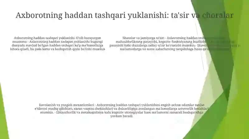 Axborot Inson Hayotining AjralmasQismiSifatida 4