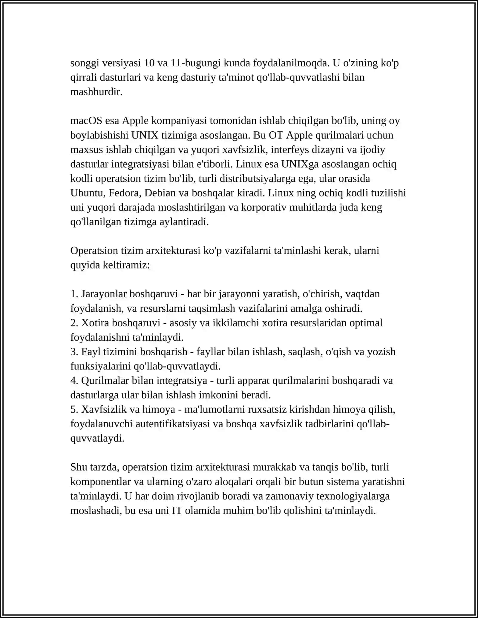 OPERATSION TIZIMLARNING UMUMIY XARAKTERISTIKALARI 4