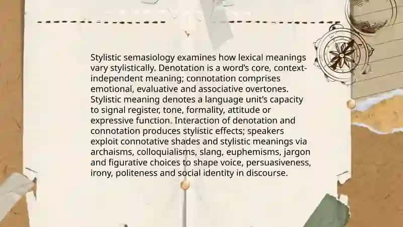 Lexical stylistic devices. Stylistic semasiology 4