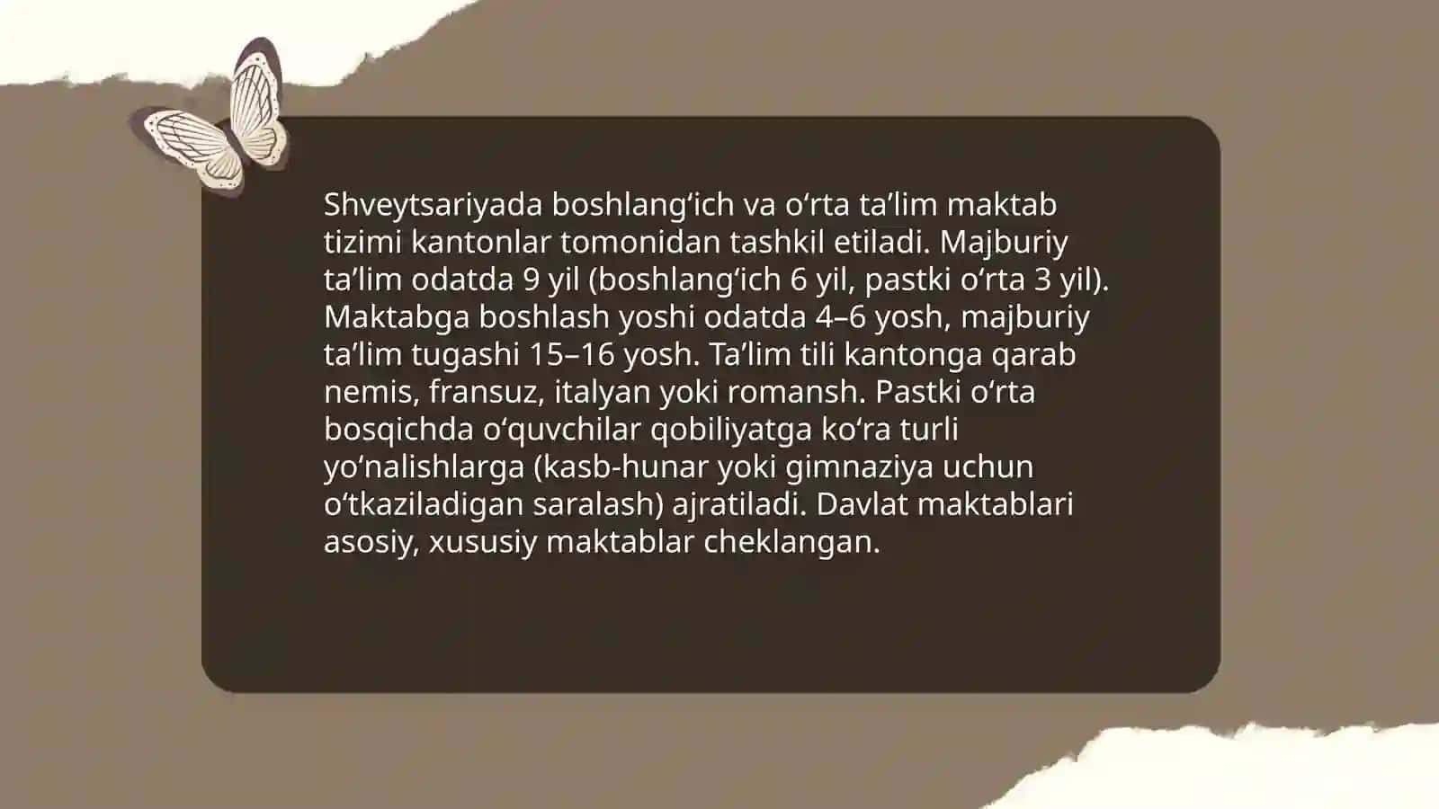 Shveytsariya ta'lim tizimi va uning eng nufuzli universitetlar 4