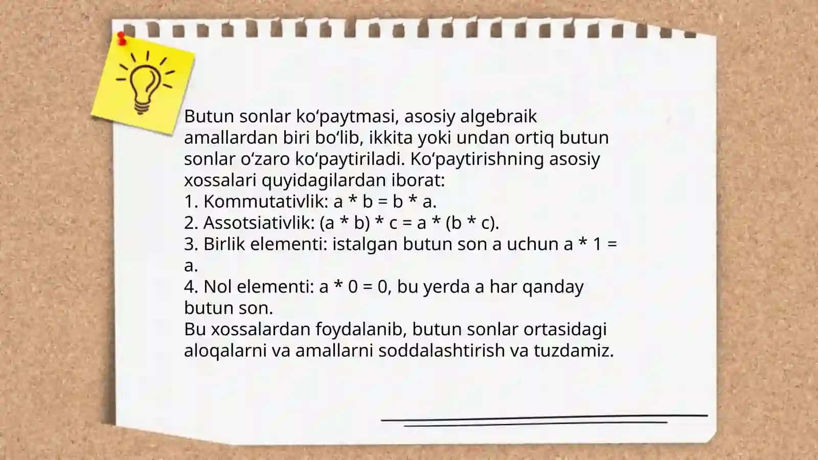 To'liq sonlar yig'indisi va bo'linishi 4