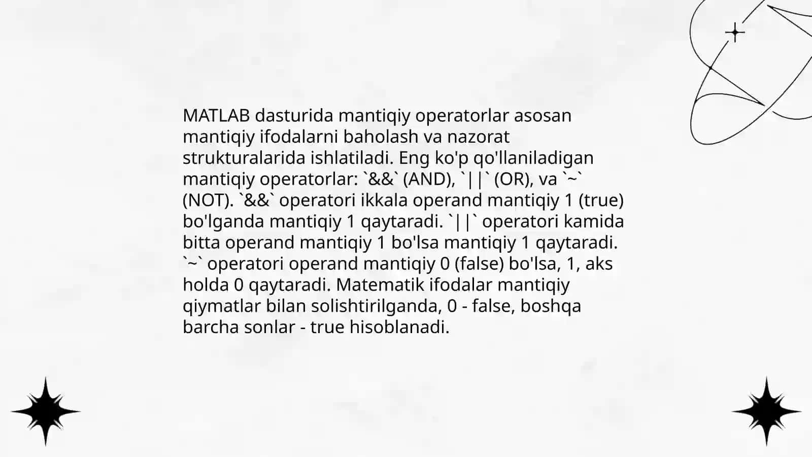 Matlabda operatorlar va funksiyalar 4