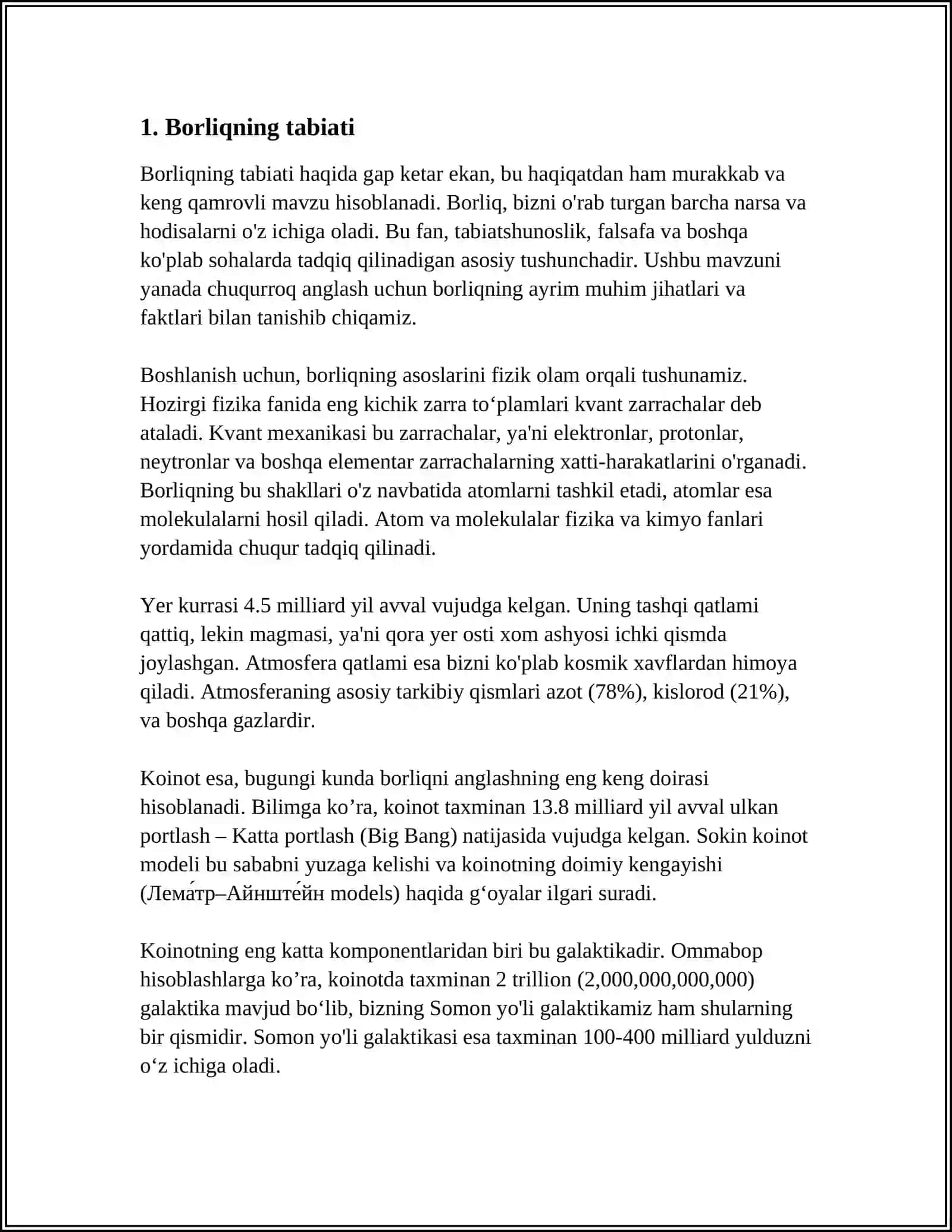 ANTOLOGIYA BORLIQ HAQIDAGI TAʼLIMOT 4