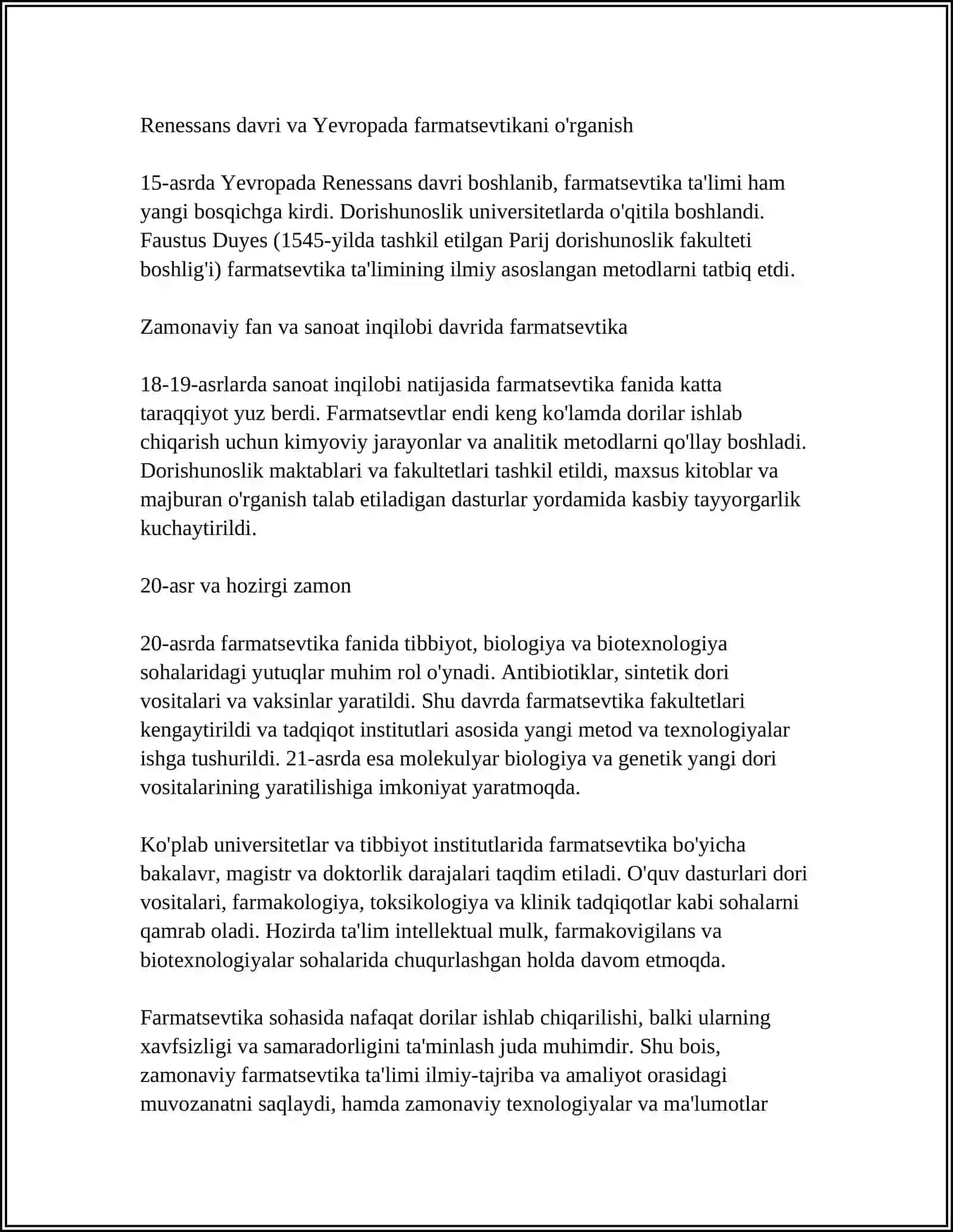 Farmatsevtika Ta'limining Rivojlanishi 4