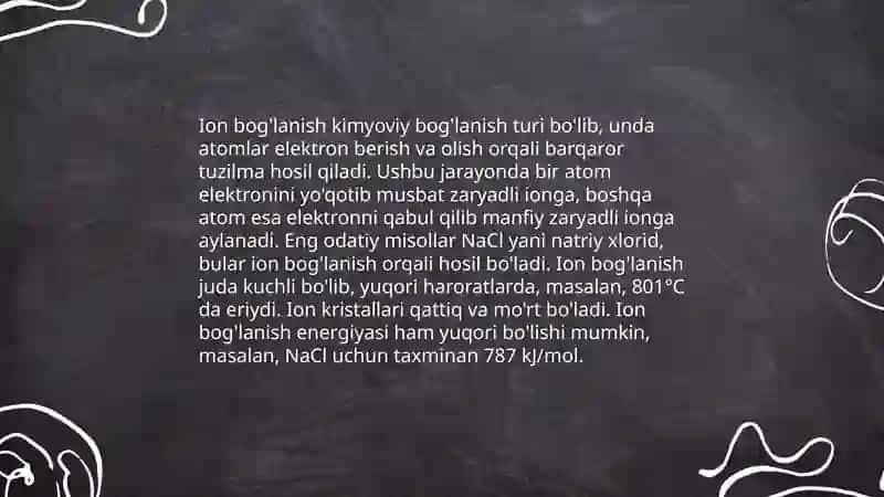 Kimyoviy bog'lanish va ularning turlari 4