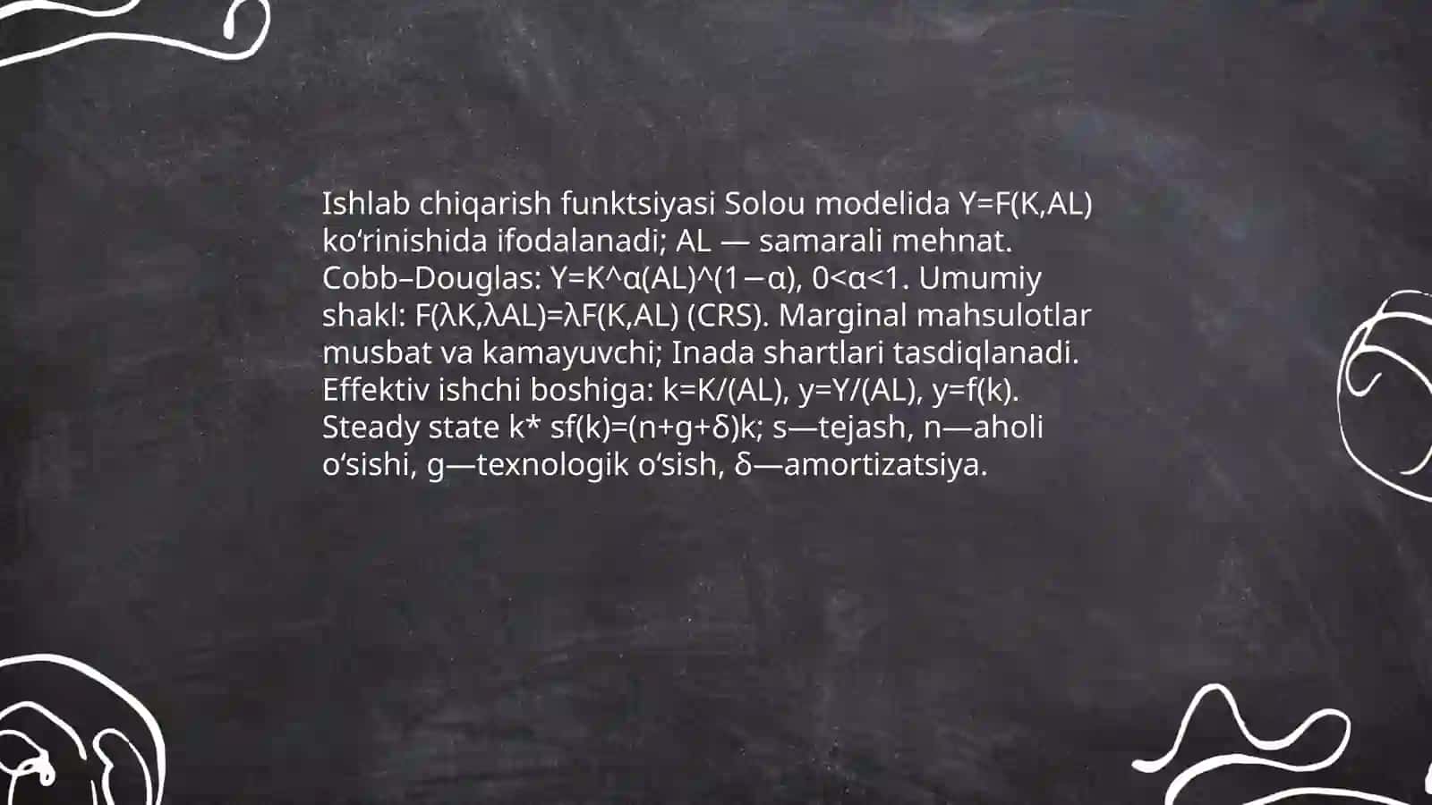 Iqtisodiy o'sishning makromodeli(Solou modeli) 4