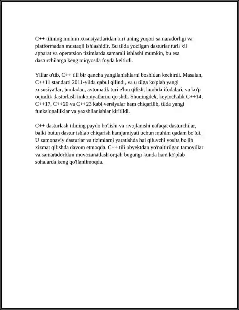 C++ DASTUR TILINI PAYDO BO'LISHI VA RIVOJLANISH BOSQICHLARI 4