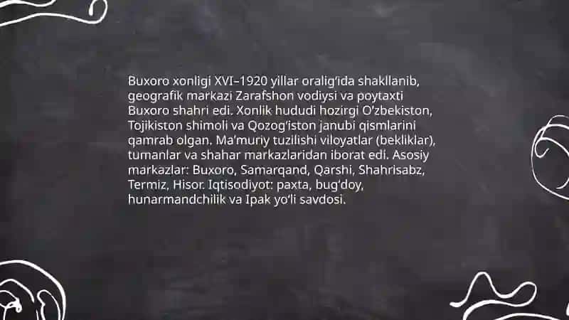 Oʻrta osiya xonliklari tarixiy geografiyasi 4