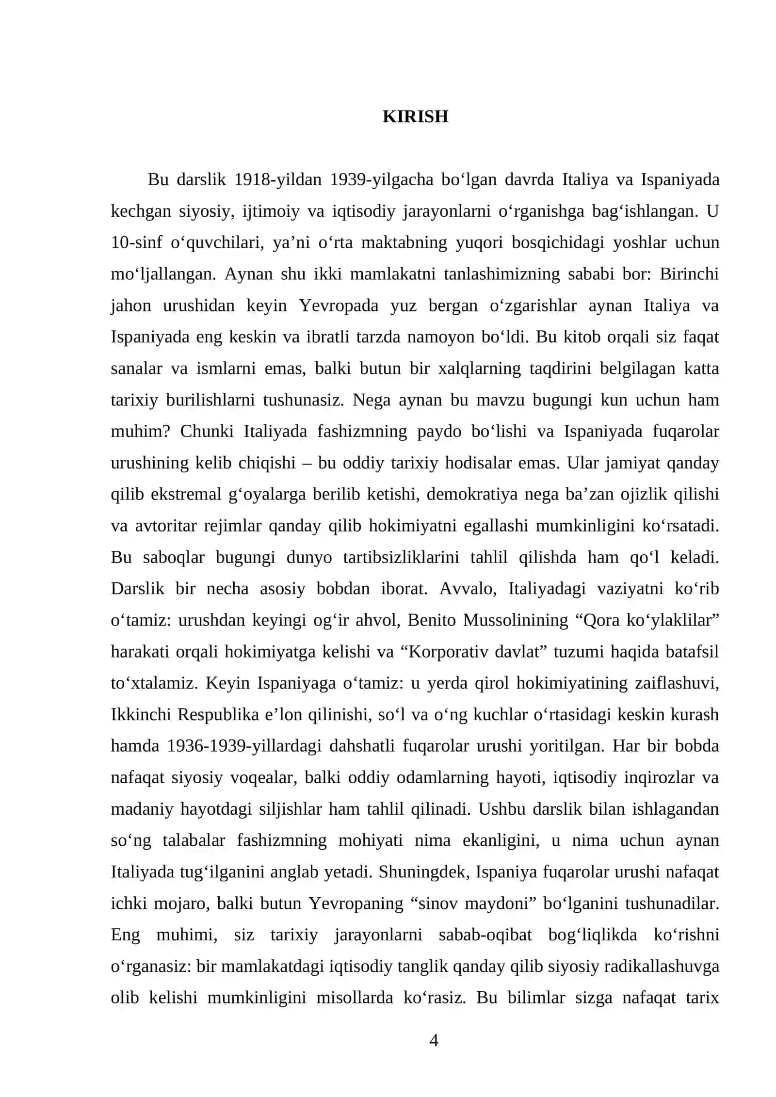 1918 – 1939-YILLARDA ITALIYA VA ISPANIYA 10- SINF 4