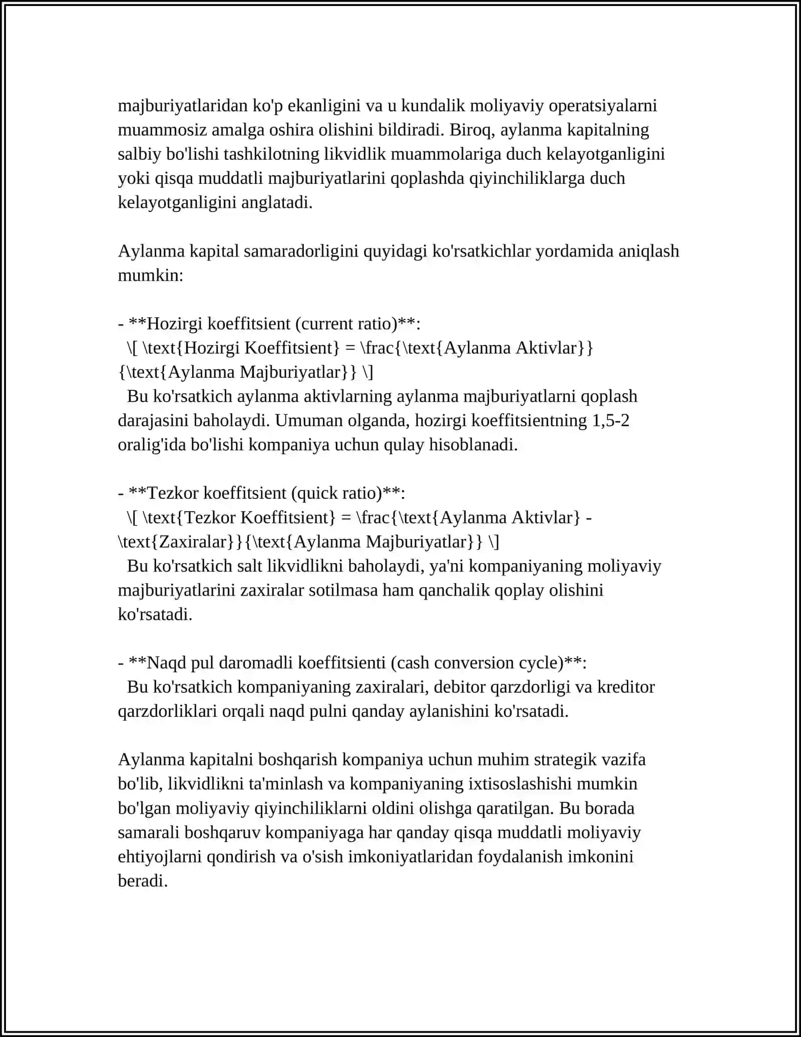 TADBIRKORLIK KAPITALINING AYLANISHI 4