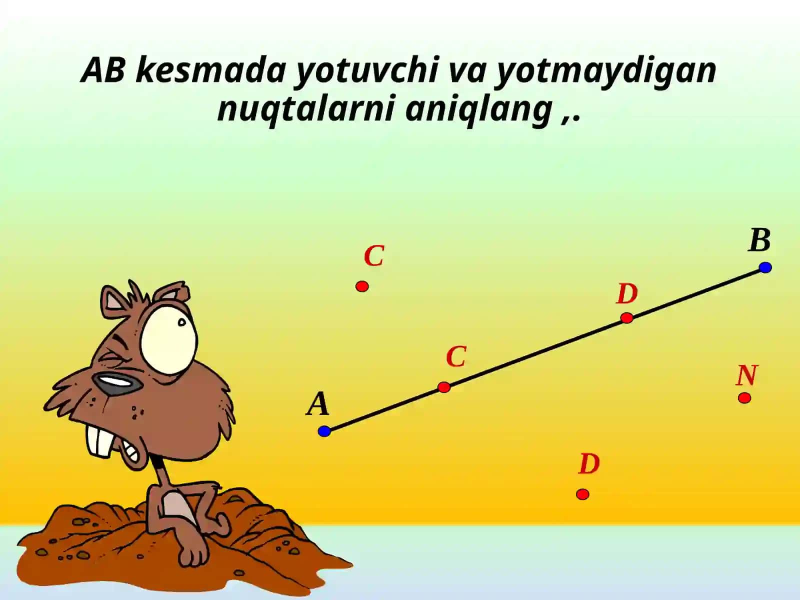 Kesma. Kesmaning uzunligi 4