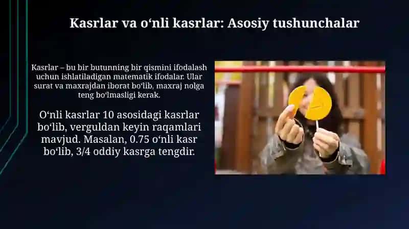 Oddiy kasrni o‘nli kasrga aylantirish 4