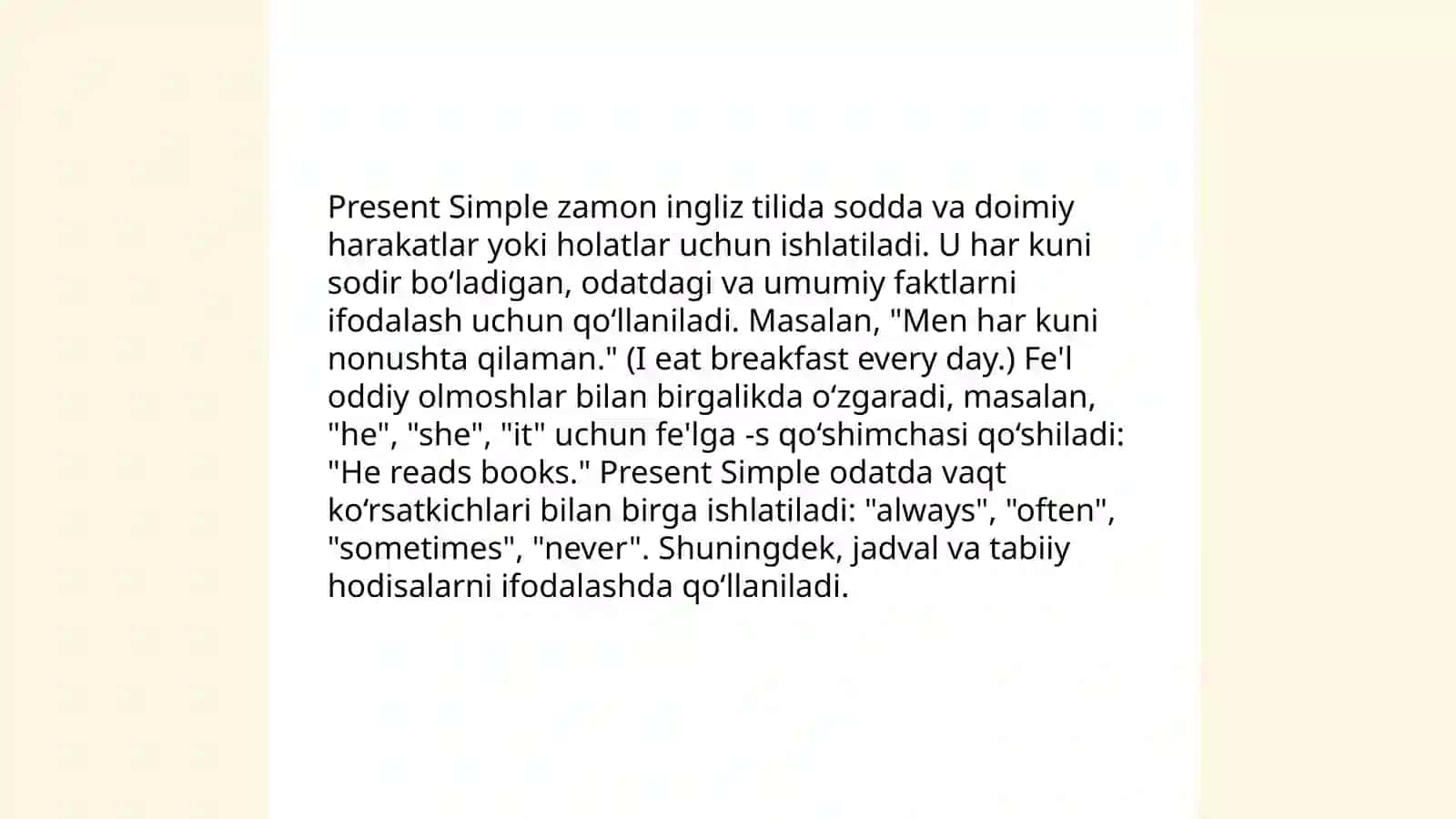 Present simple 4