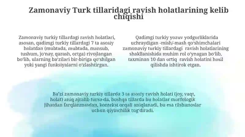 Turk tillar kelishiklarining tarixiy variantlari 4
