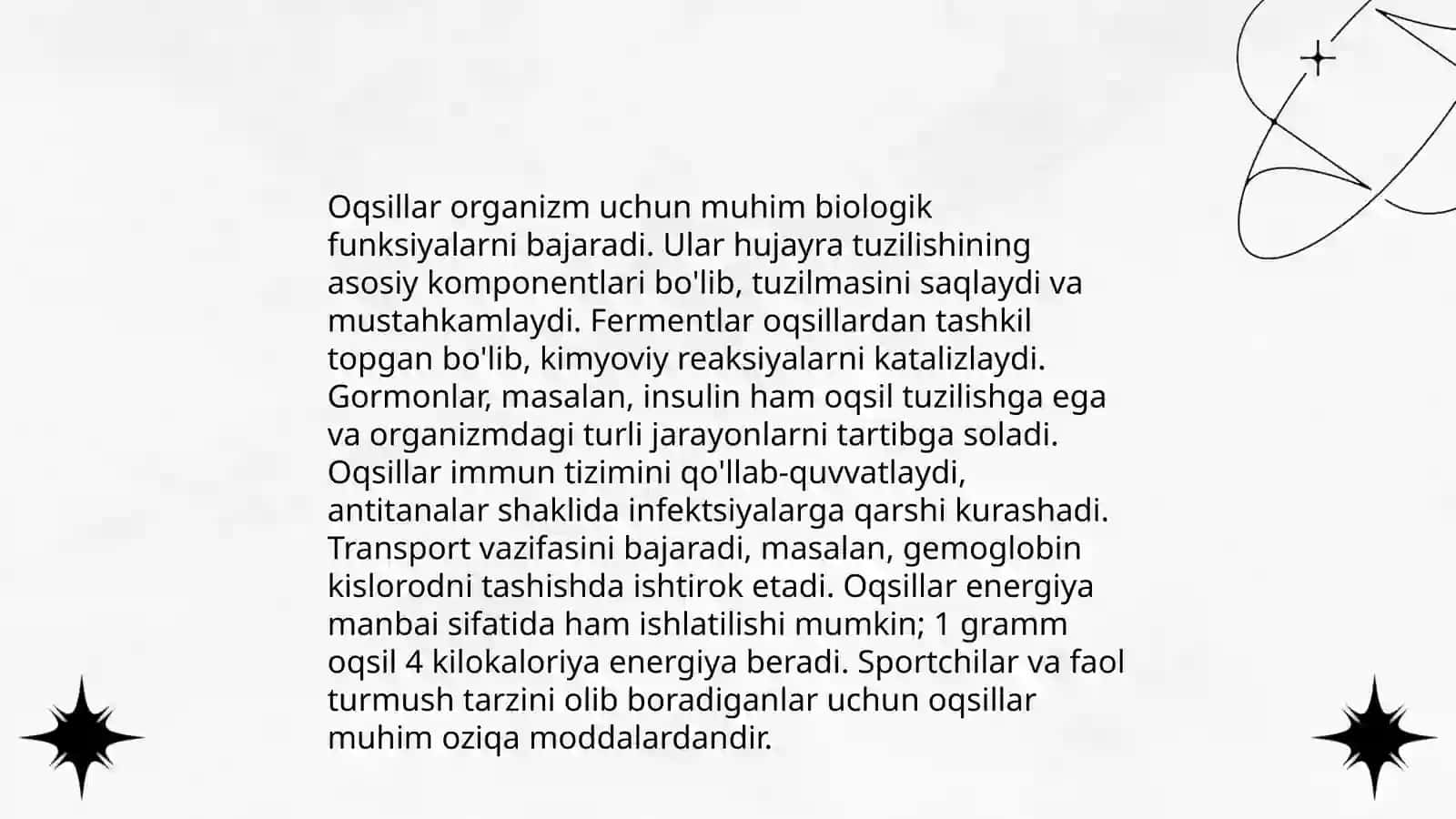 Oqsillarning xossalari va ishlatilishi 4