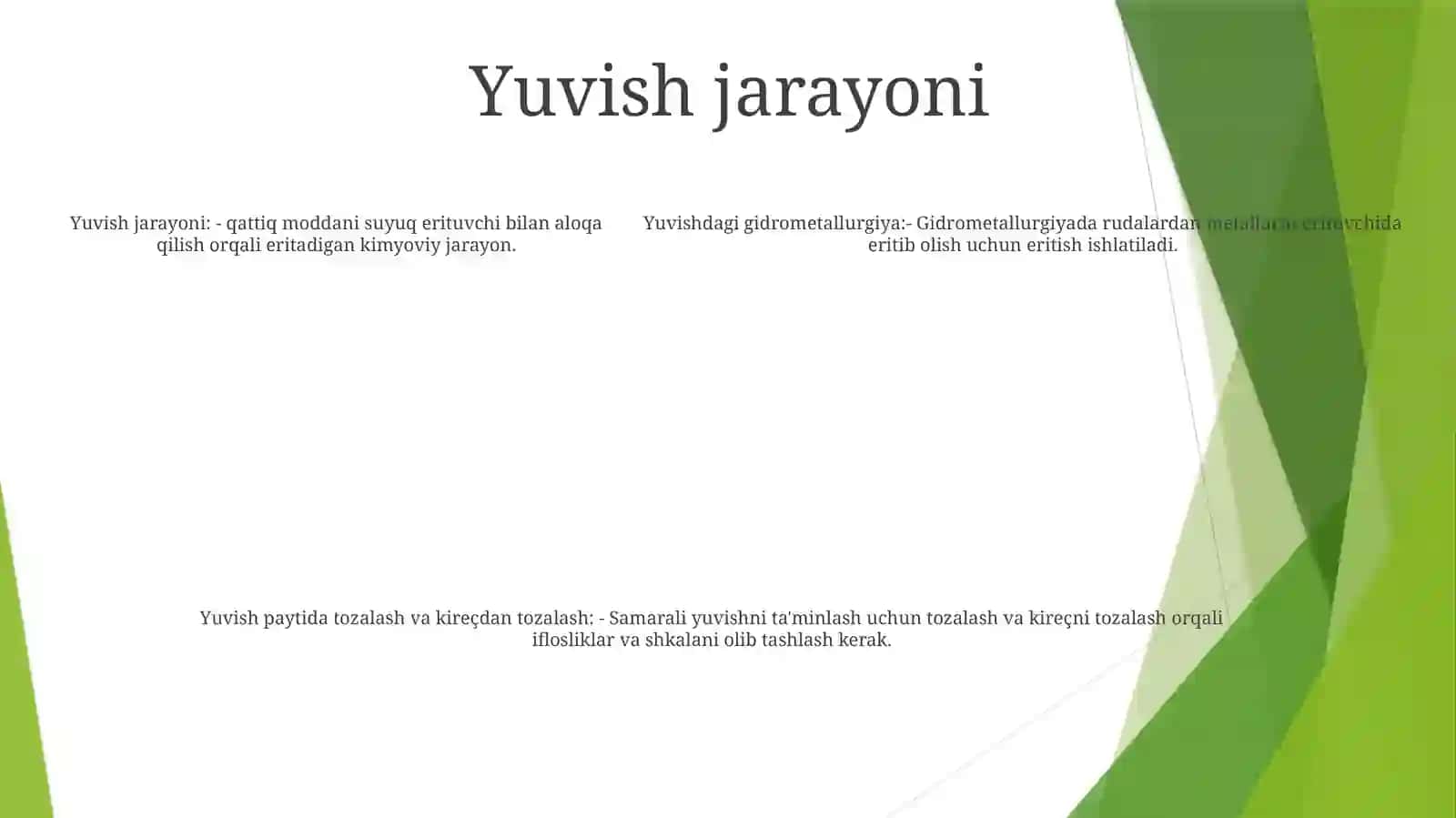 Gidrometalurgiyada Tindirish Va Suzish Va ChoʻKmalarni Yuvish 4