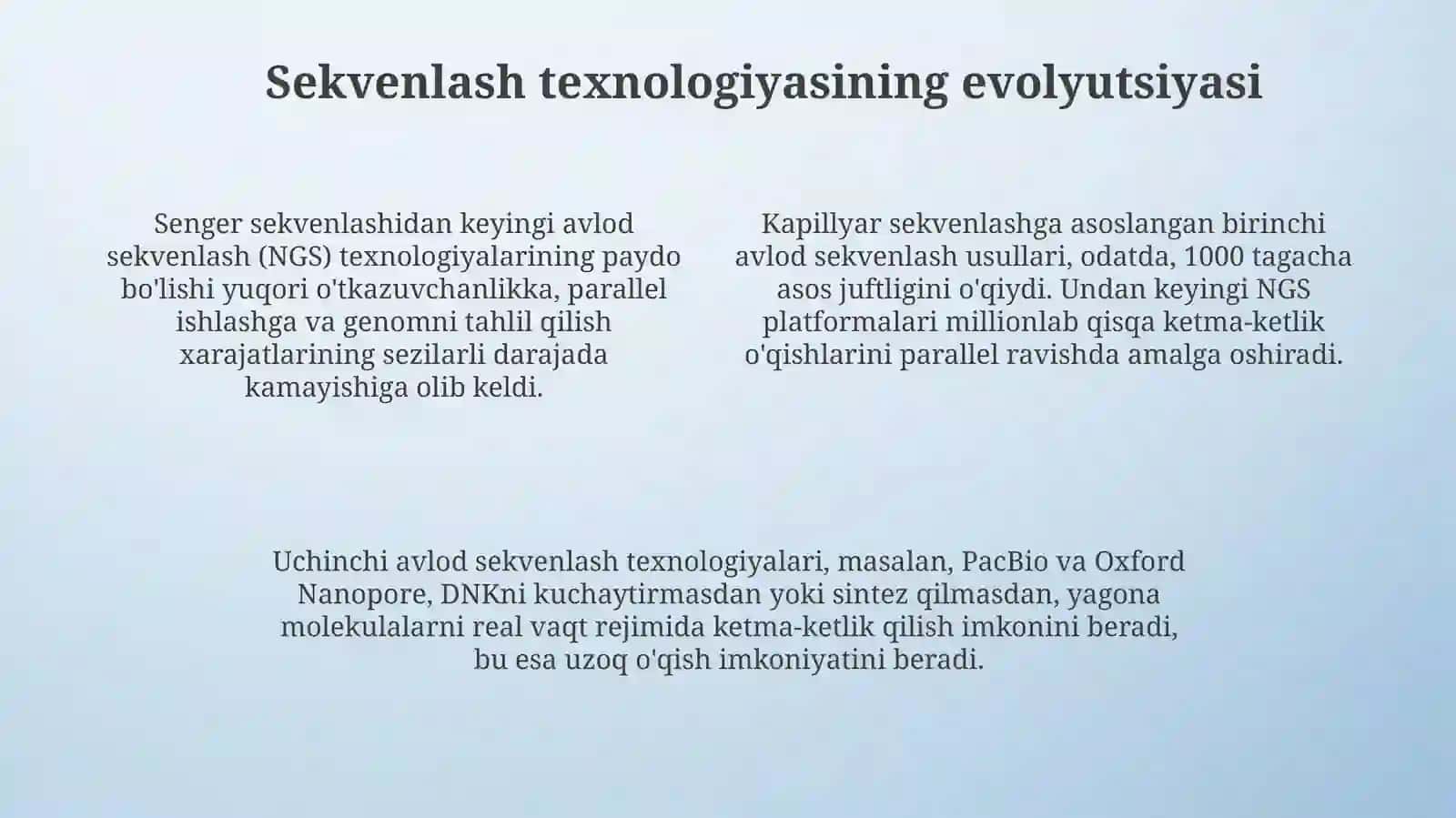 Gen va genomlarni sekvenlash 4