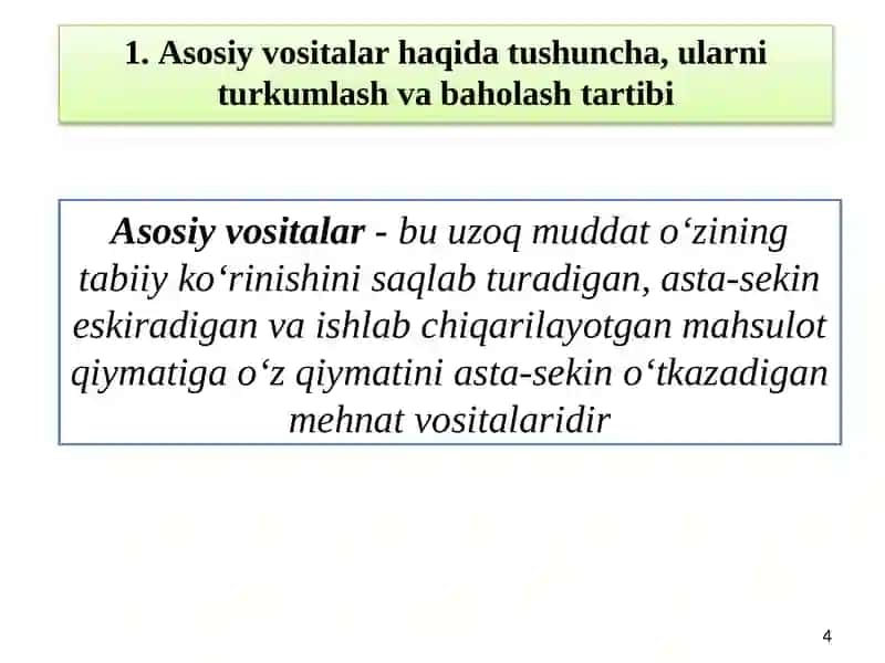 ASOSIYVOSITALAR VA NOMODDIY AKTIVLAR HISOBI 4