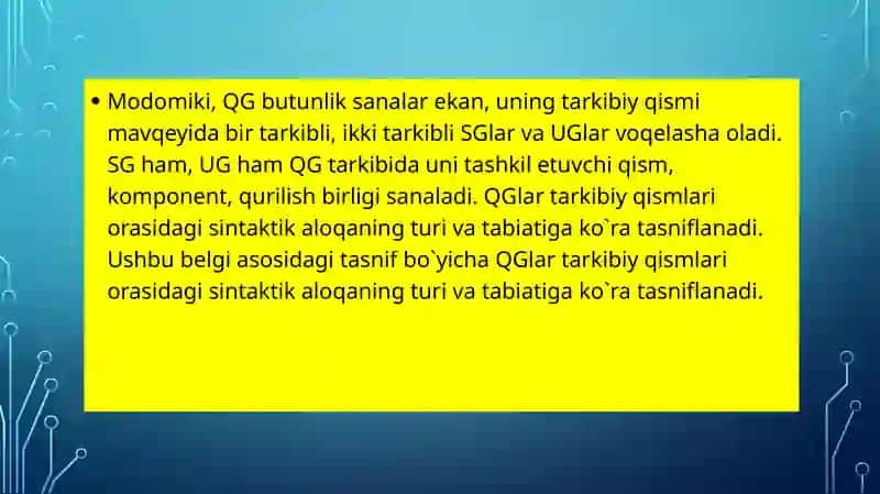 MURAKKAB QO‘SHMA GAPLARHAMDA ULARDA SINTAKTIK ALOQA TURLARI 4